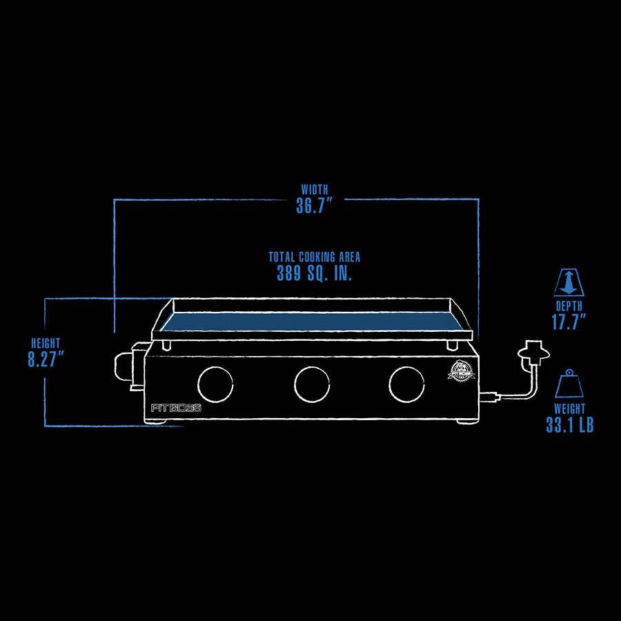 Pit Boss 3-Burner Tabletop Griddle - Image 6